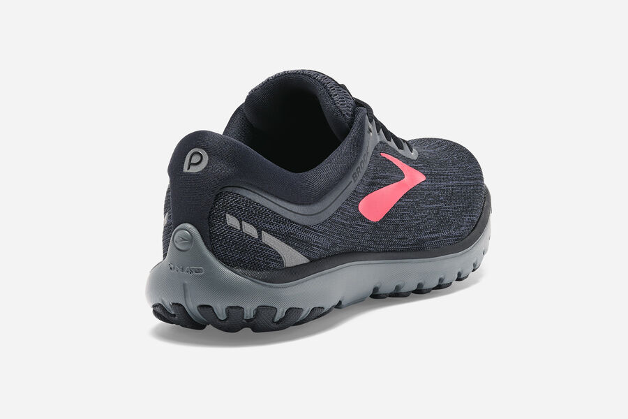 Pureflow 7 Road Brooks Running Shoes NZ Womens - Black/Pink - PZQFGH-472